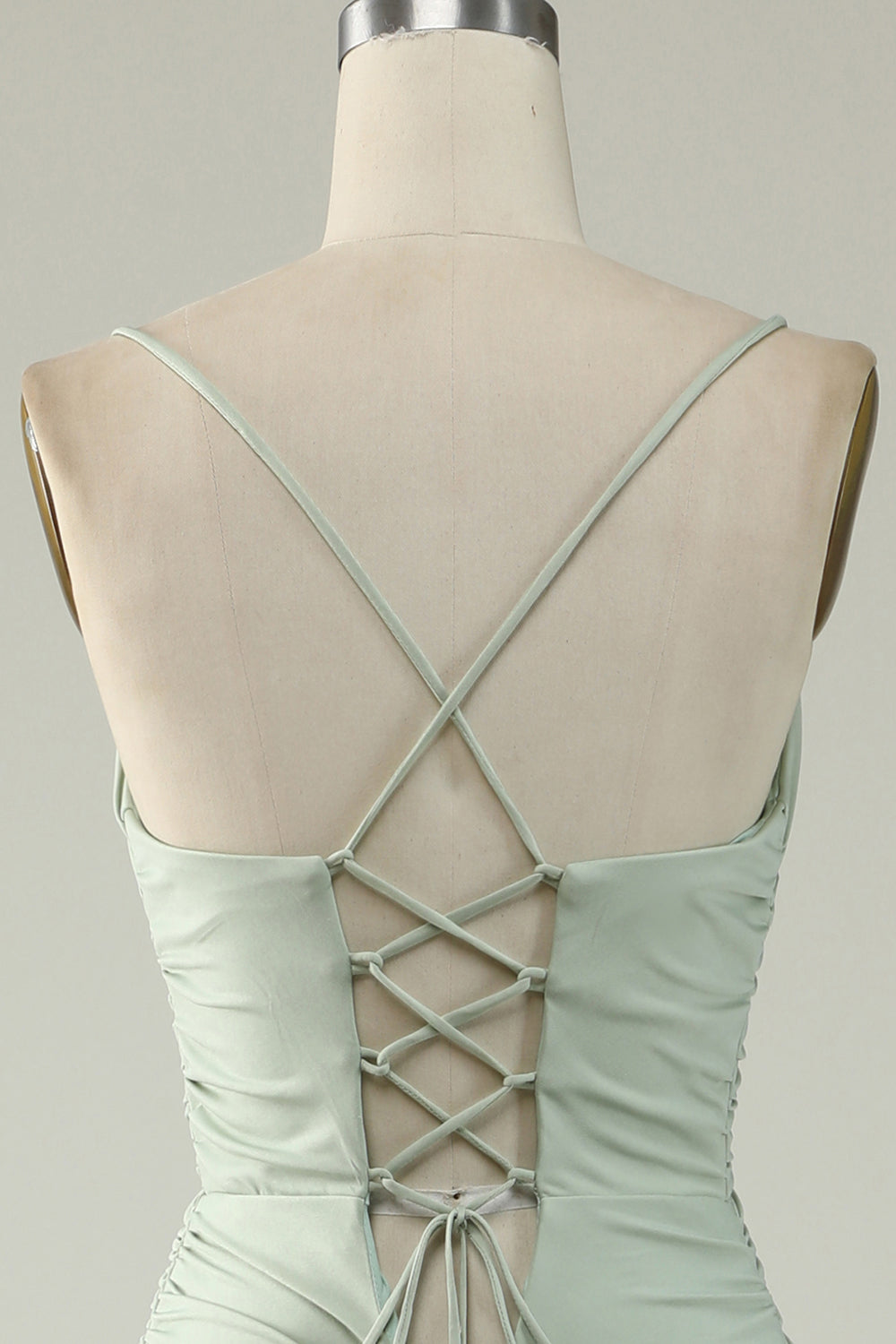 Tirantes de Espagueti Gris Vestido de Fiesta