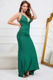 Verde Escuro Vestido de Fiesta Sin Mangas