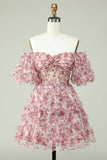 Vestido de bienvenida Off the Shoulder con estampado floral
