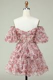 Vestido de bienvenida Off the Shoulder con estampado floral