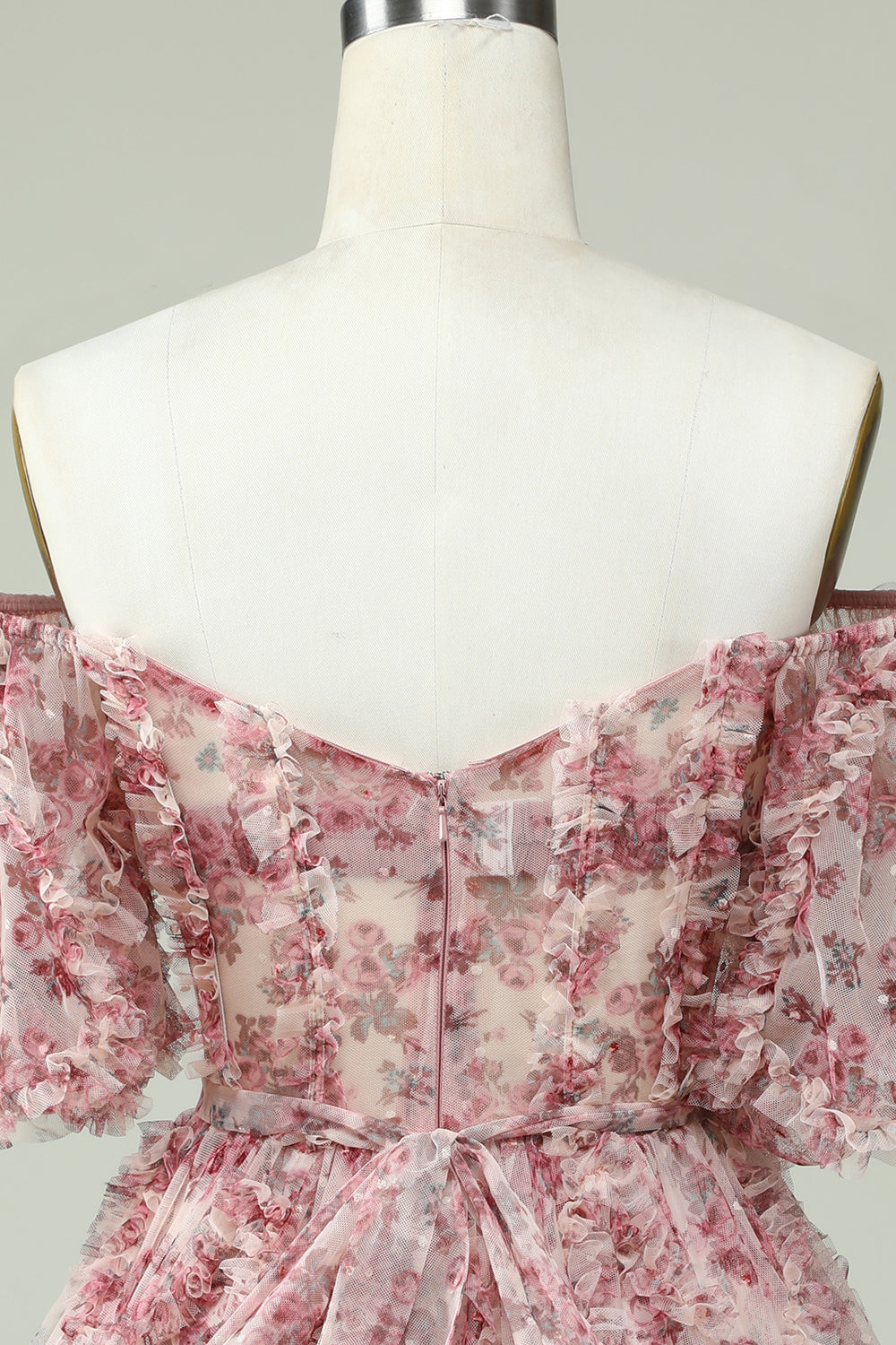 Vestido de bienvenida Off the Shoulder con estampado floral