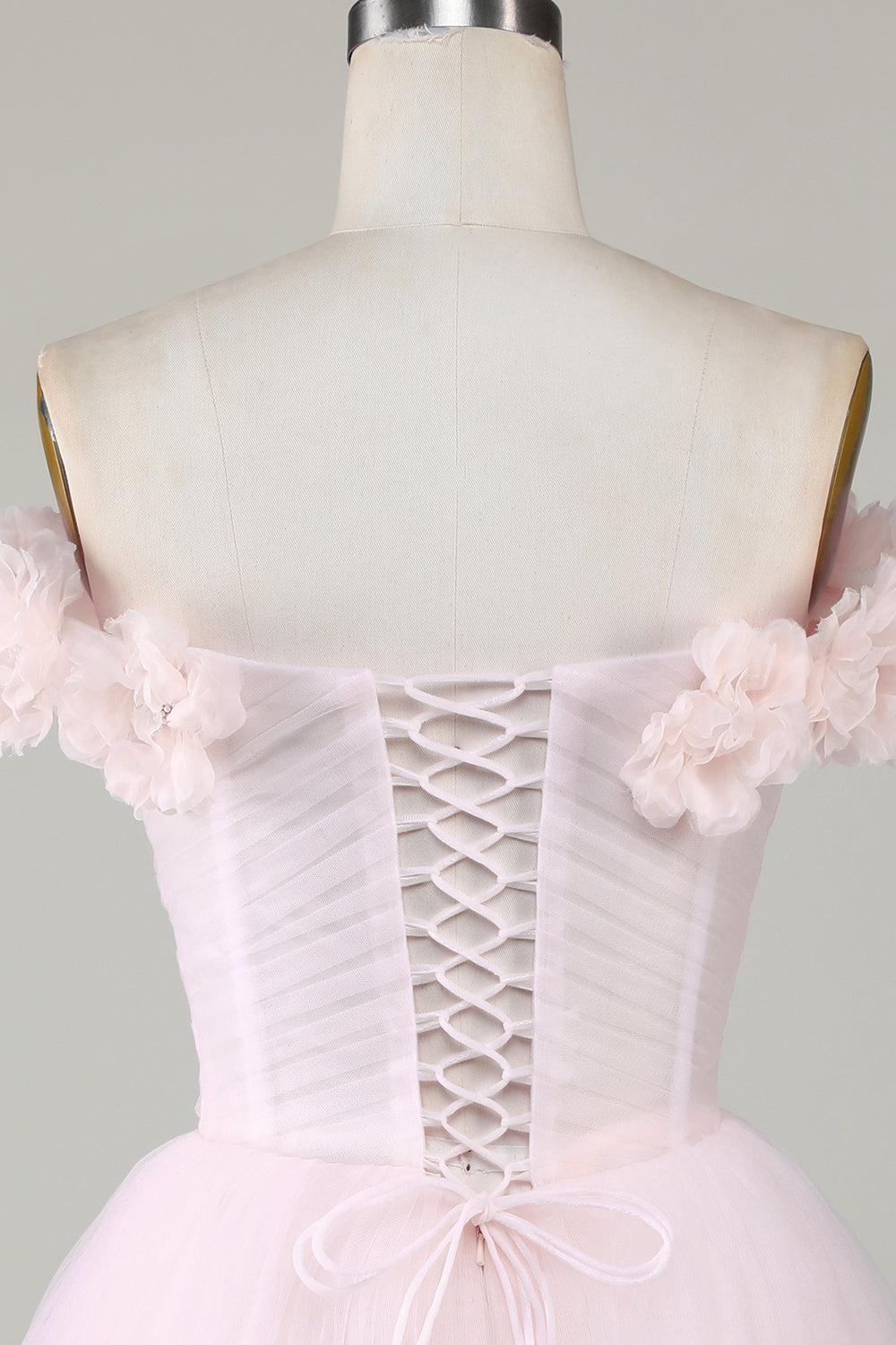 Vestido Corto de Cóctel Con Flores Rosa