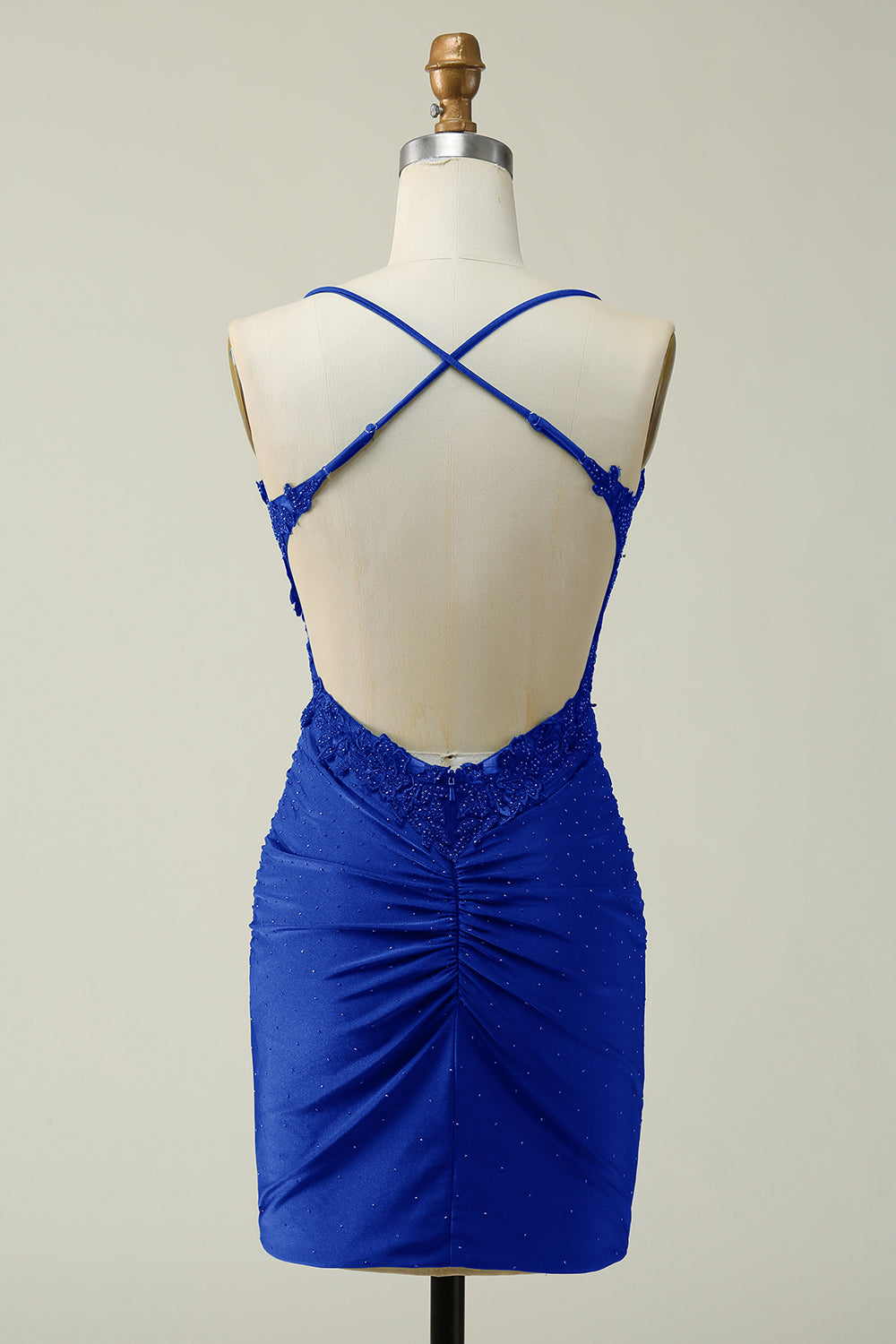 Correas de Espagueti Verde Oscuro Vestido de Cóctel Con Apliques