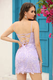 Lila Encaje Vestido de Cóctel