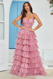 Tirantes de Espagueti Vestido de Graduación Tul Estampado Floral