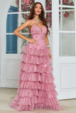 Tirantes de Espagueti Vestido de Graduación Tul Estampado Floral