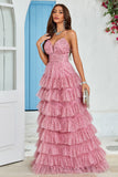 Tirantes de Espagueti Vestido de Graduación Tul Estampado Floral