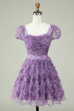 Lindo vestido floral de flores rojas marfil con volantes