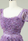 Lindo vestido floral de flores rojas marfil con volantes