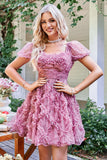 Lindo vestido floral de flores rojas marfil con volantes