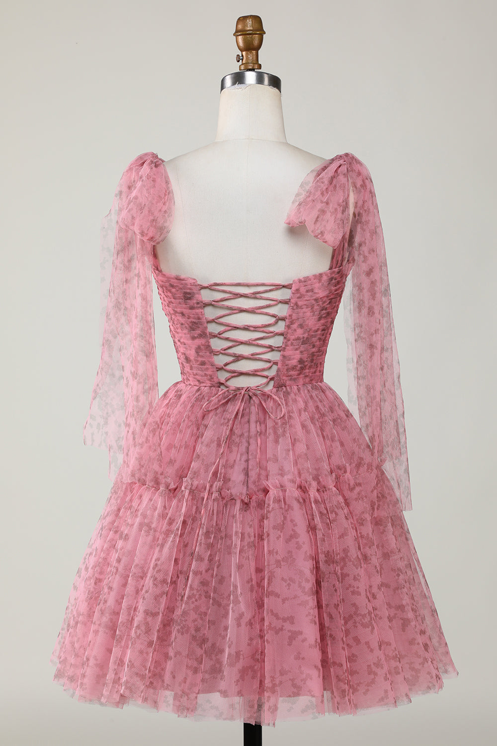 Blush estampado A-Line Short Tulle Homecoming Dress