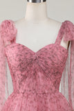 Blush estampado A-Line Short Tulle Homecoming Dress