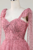 Blush estampado A-Line Short Tulle Homecoming Dress