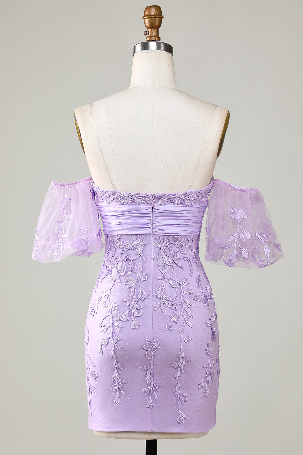 Bodycon Sweetheart Purple Short Homecoming Dress con Bowknot