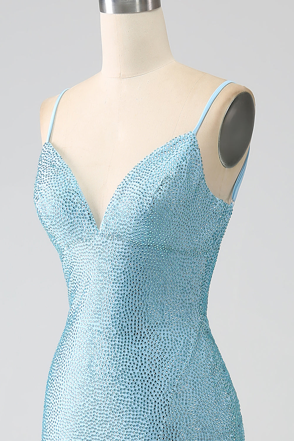 Vestido de fiesta de sirena largo con cuentas verde oscuro brillante con abertura