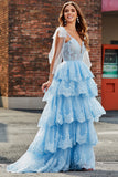 Vestido de fiesta con tirantes de tul y lazo para mujer con accesorio