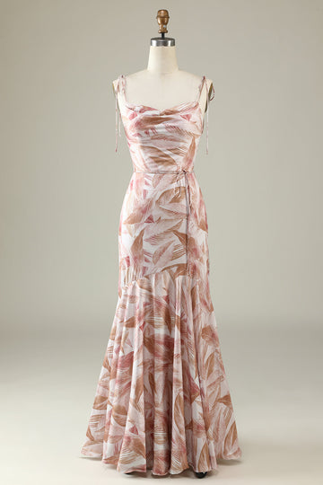 Blush Floral Boho Sirena Vestido de Dama de Honor
