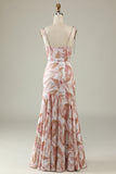 Blush Floral Boho Sirena Vestido de Dama de Honor