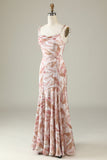 Blush Floral Boho Sirena Vestido de Dama de Honor