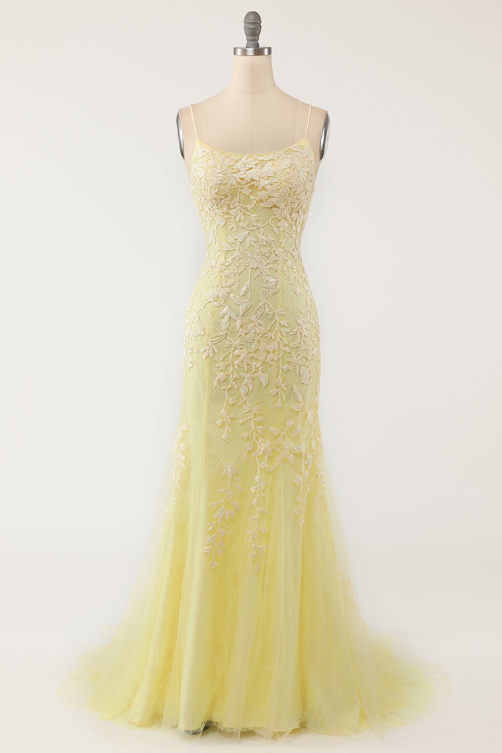 Vestido de fiesta larga de sirena púrpura claro con apliques