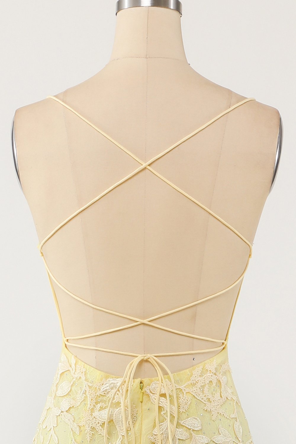 Yellow Mermaid Long Prom Dress con apliques