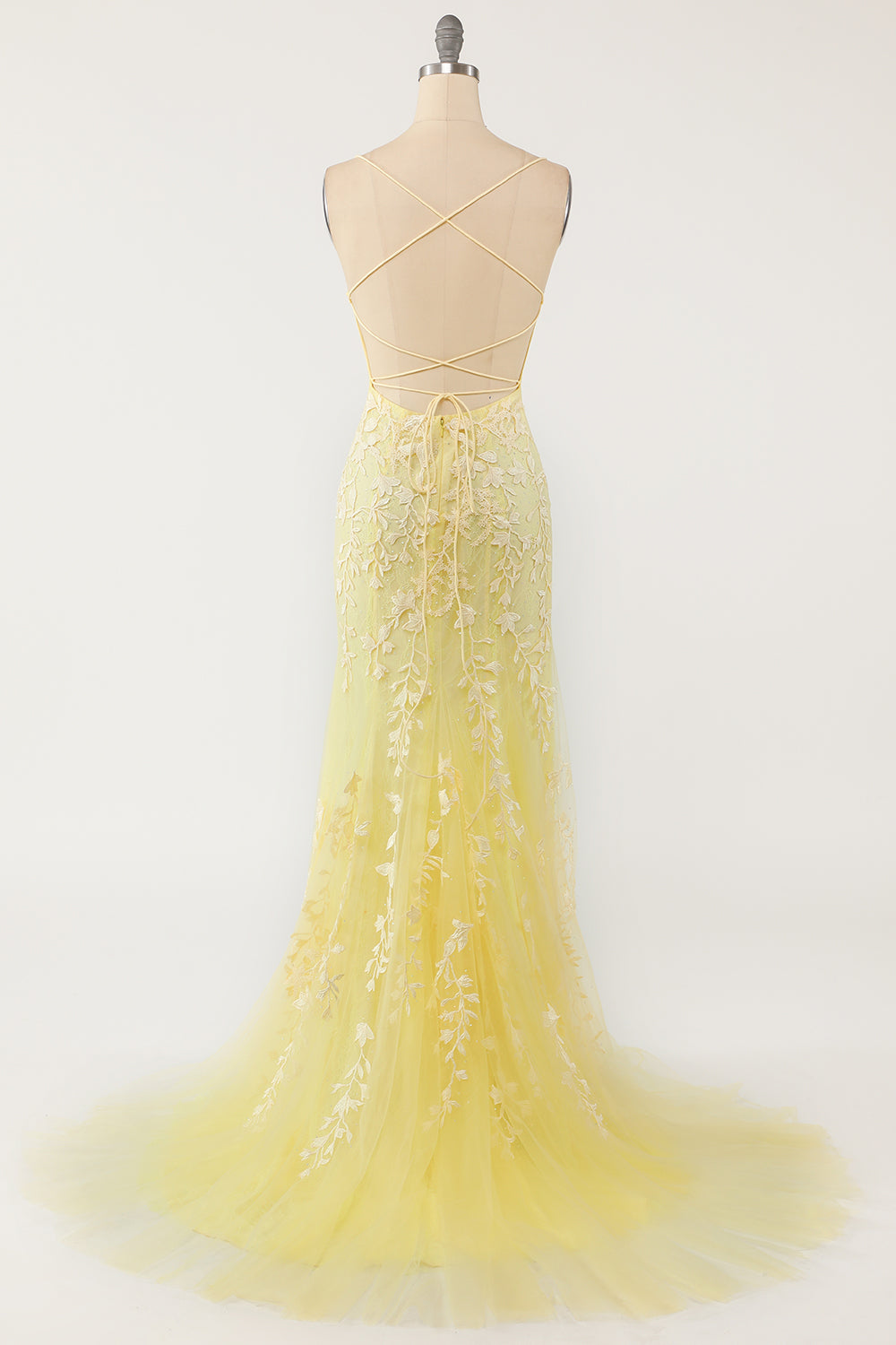 Los tirantes de espagueti vestido de fiesta de la sirena