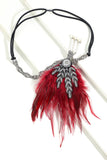 Diadema de plumas negras con cuentas de los años 20