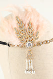 Diadema de plumas negras con cuentas de los años 20