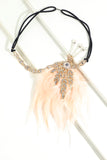 Diadema de plumas negras con cuentas de los años 20