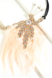 Diadema de plumas negras con cuentas de los años 20