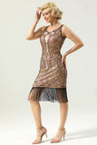 Vestido dorado de Gatsby de la década de 1920
