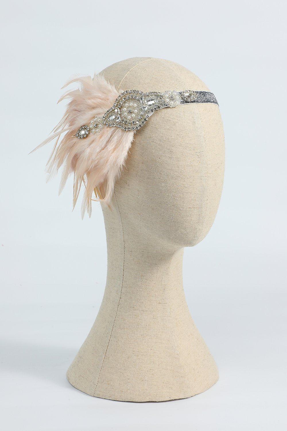 Rubor 1920s Diadema de lentejuelas con plumas
