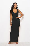 Negro Casual Vestido Largo