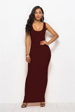 Negro Casual Vestido Largo