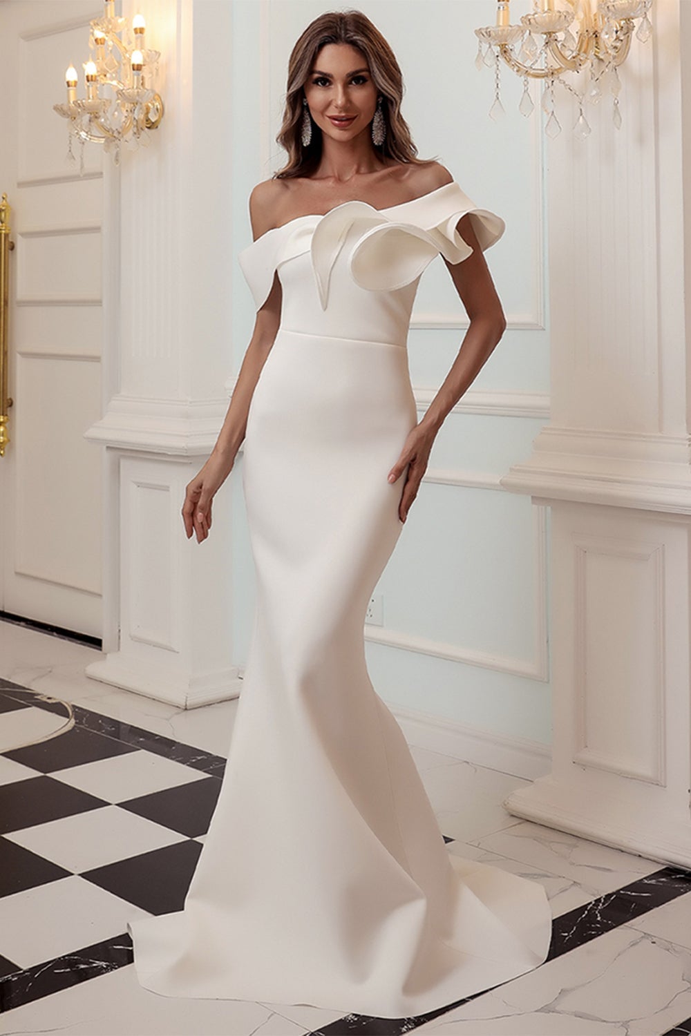 One Shoulder Mermaid Vestido de fiesta de borgoña