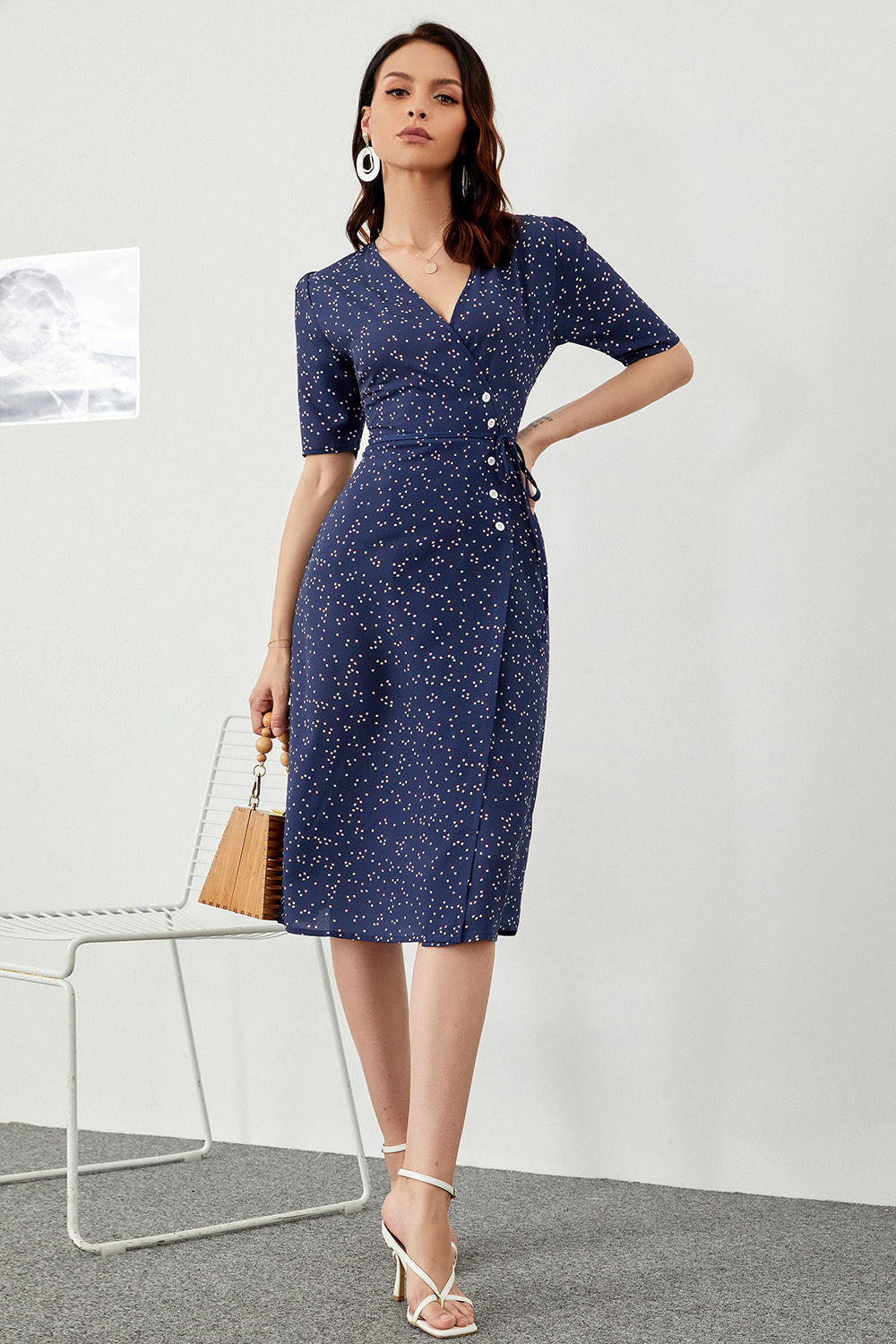 Vestido envoltorio de verano de Lunares Marinos Midi