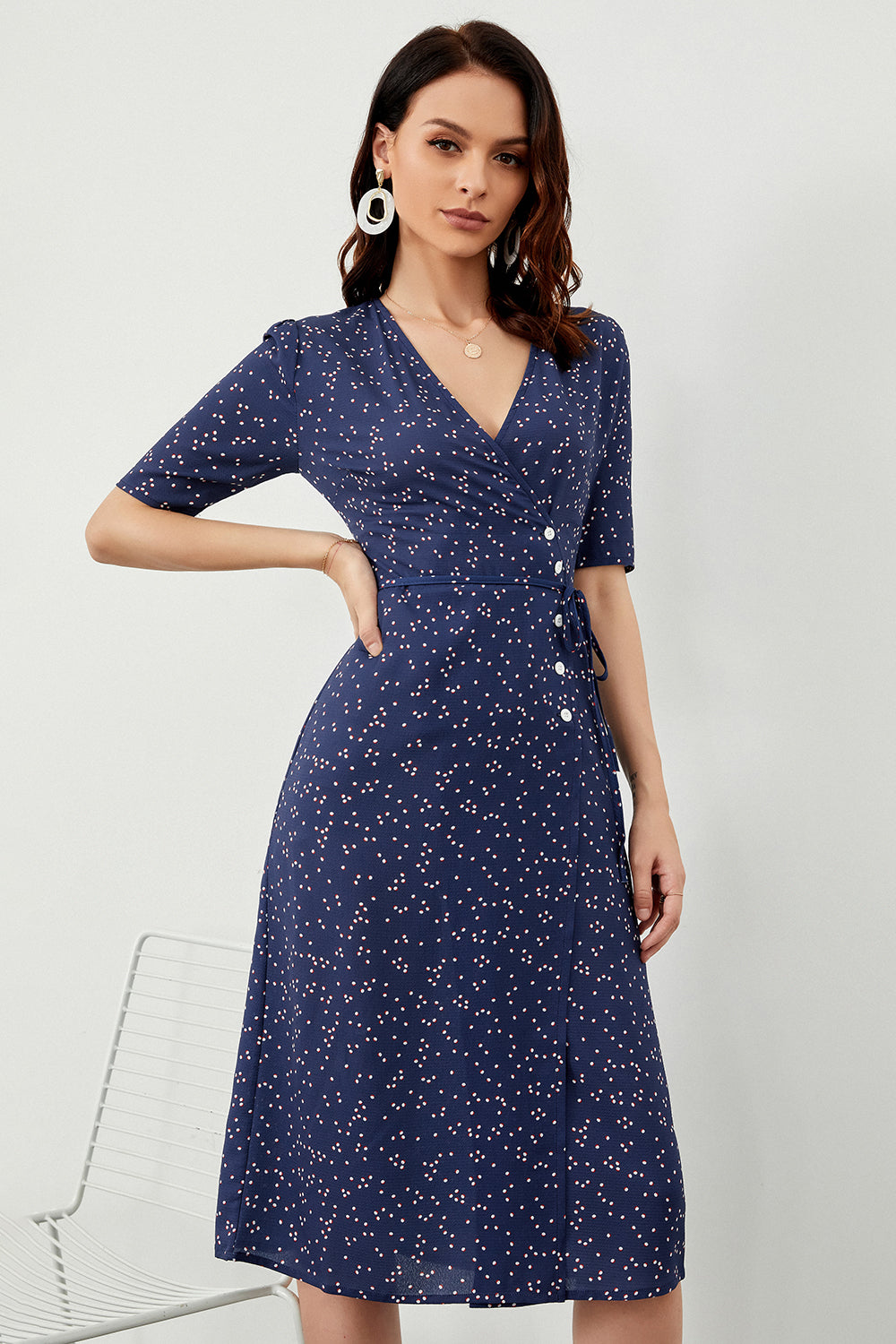 Vestido envoltorio de verano de Lunares Marinos Midi