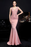 Vestido de fiesta de sirena ruborizada