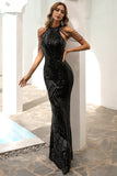 Negro Vestido de Fiesta Sirena Lentejuelas