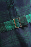 Vestido a cuadros verdes de la década de 1950