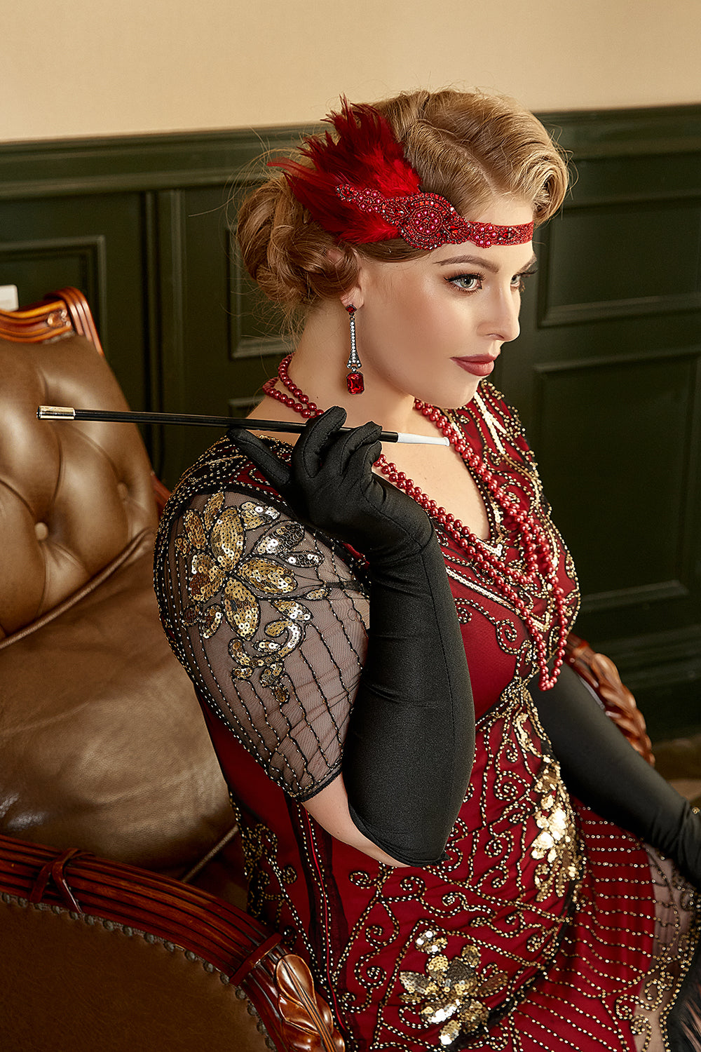 Conjunto de accesorios de vestuario de la década de 1920 para mujeres