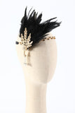 Diadema de plumas negra de la década de 1920