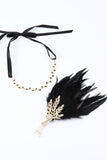 Diadema de plumas negra de la década de 1920