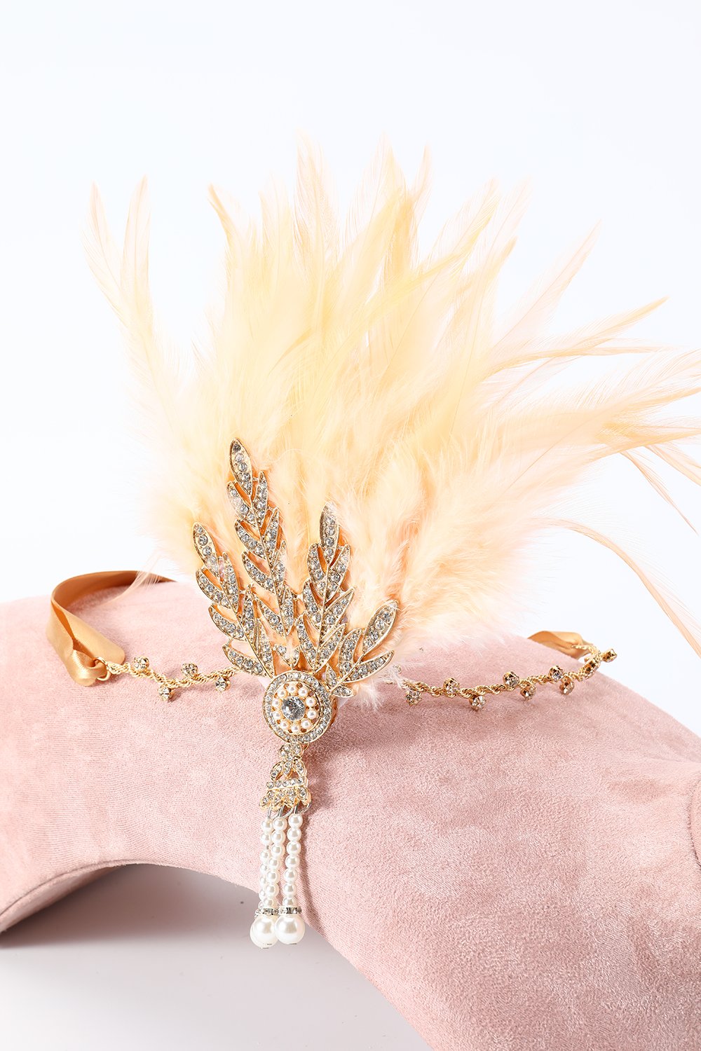 Diadema de plumas negra de la década de 1920