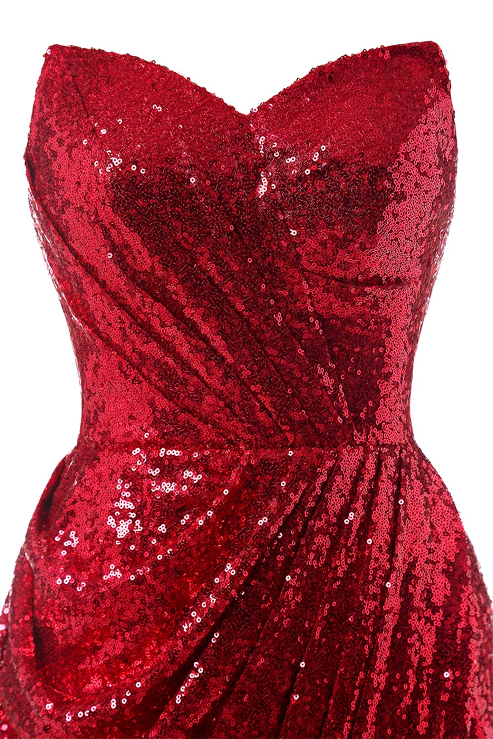 Vestido de fiesta de lentejuelas de sirena roja