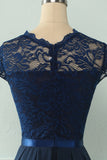 Vestido de fiesta de novia Navy Midi Lace