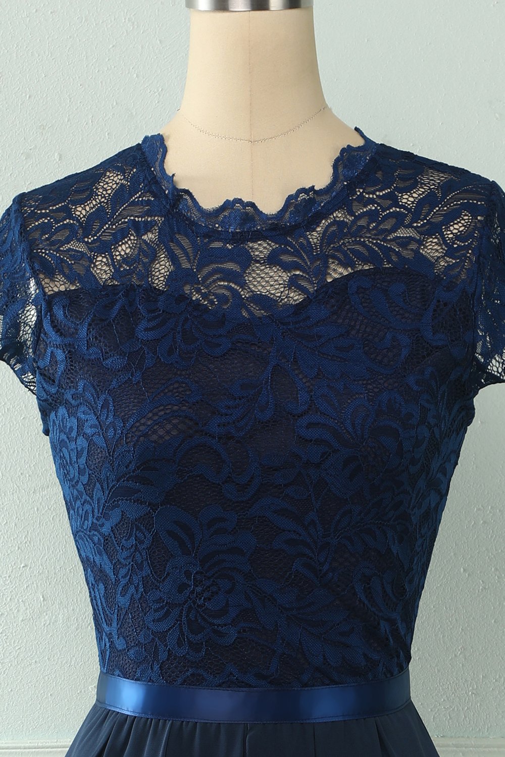 Vestido de fiesta de novia Navy Midi Lace