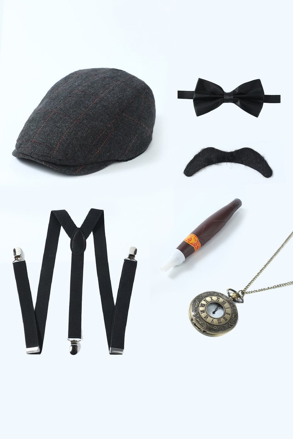 Conjunto de accesorios de la década de 1920 para hombres