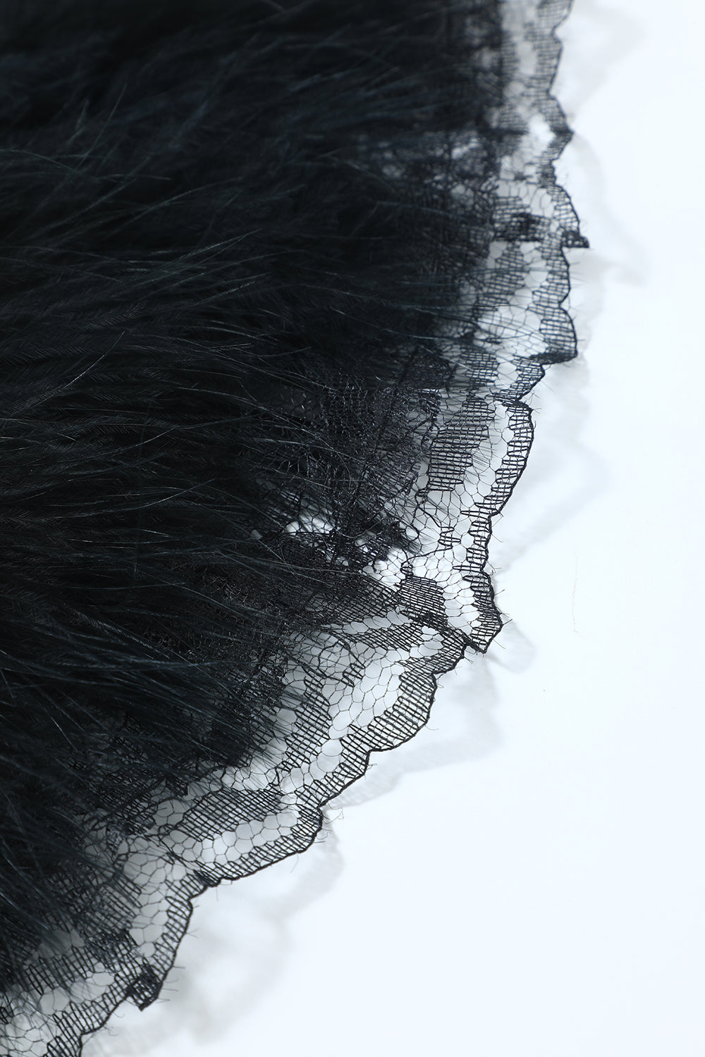 Ventilador de encaje de plumas de la década de 1920