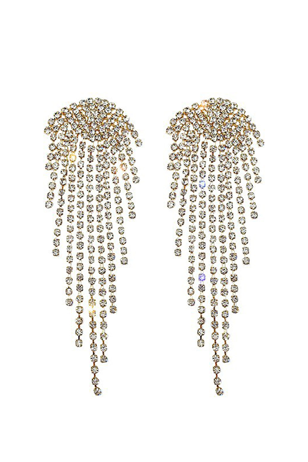 Pendientes colgantes de pedrería de oro